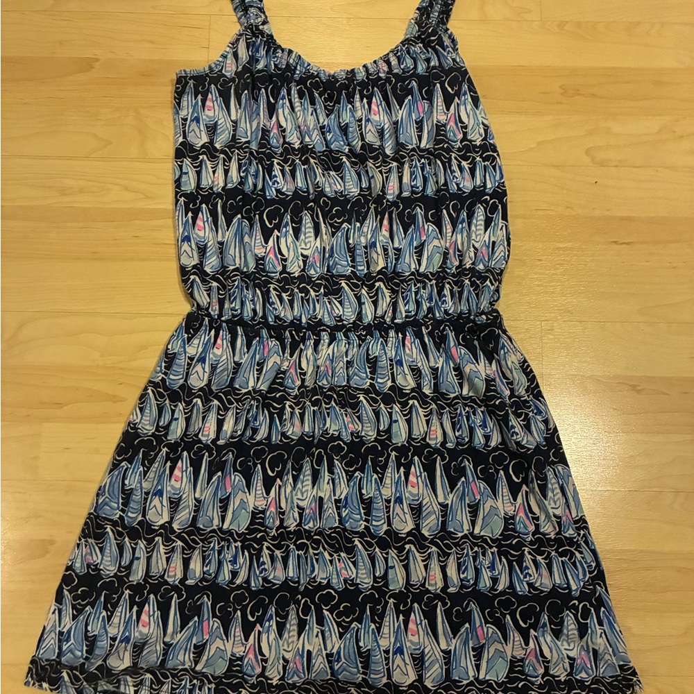 Lilly Pulitzer Navy and Pink Sailboat Romper